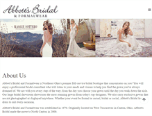 Tablet Screenshot of abbottsbridal.com